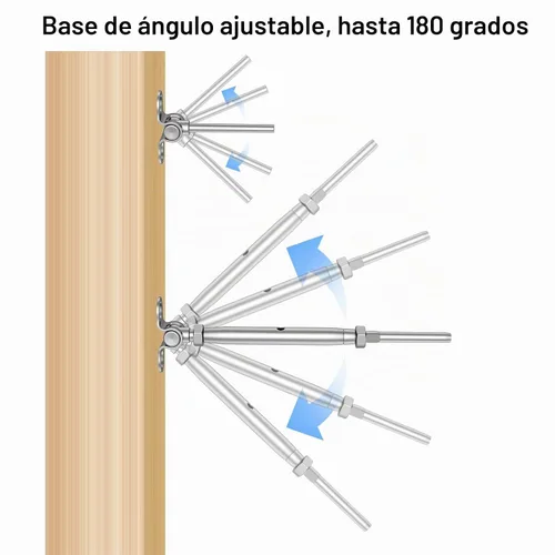 Vista 5 de BLIKA 10 pares de kit de barandilla de cable de 1/8" con hardware de toggle de swage y tensor de palanca, kit de barandilla de cable de acero