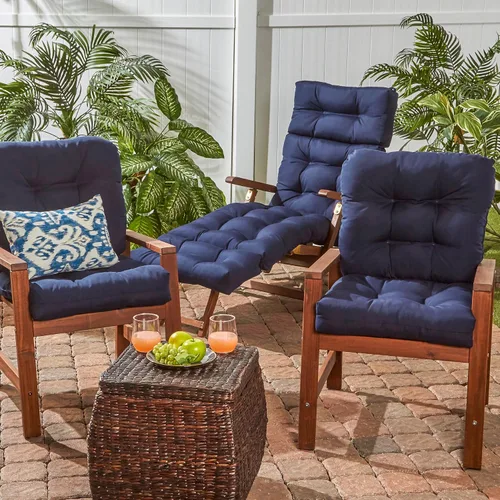 Vista 58 de Greendale Home Fashions Juego de 2 cojines de asiento y respaldo para exteriores, diseño Adobe Stripe 2