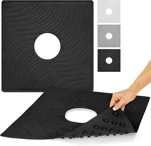 Vista 11 de Alfombrilla de ducha Vive - 22" por 22" cuadrada antideslizante, tapete grande de baño para bañera - Diseño patentado - Almohadilla antideslizante
