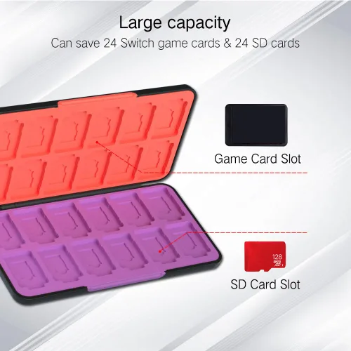 Vista 130 de PERFECTSIGHT Switch Game Case Compatible with Nintendo Switch Game Holder for Switch OLED/ Lite Game Card Case Cartridge with 24 Slots Game Card