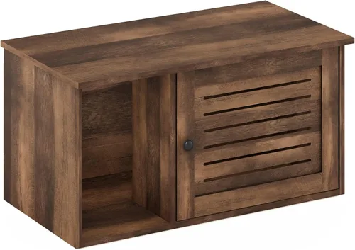 Vista 11 de Caja de arena Furinno Peli, Pequeña, Americano Entrada lateral, muebles ocultos, casa de madera para mascotas con puertas, fácil montaje