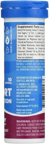 Vista 4 de Nuun Activo: Tabletas de bebida mejoradas con electrolitos Tri-Berry (6 paquetes de 10 tabletas)