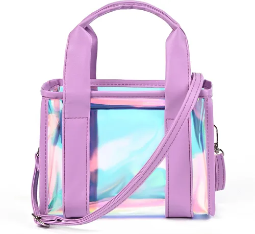 Vista 2 de Bolsa transparente para mujer, bolsa transparente para eventos de estadio con correa ajustable para el hombro