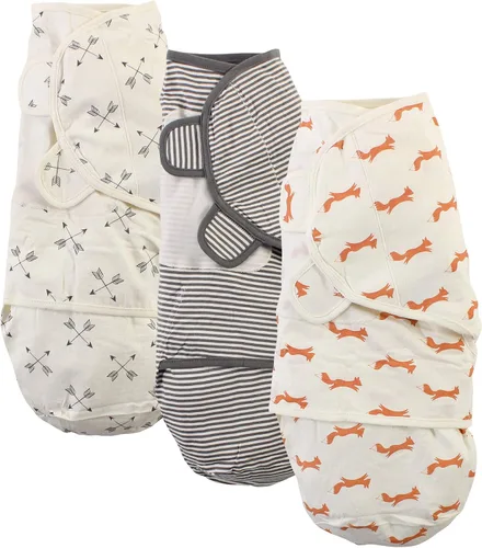 Vista 3 de Touched by Nature Envolturas unisex de algodón orgánico para bebé, pájaro, 0-3 meses