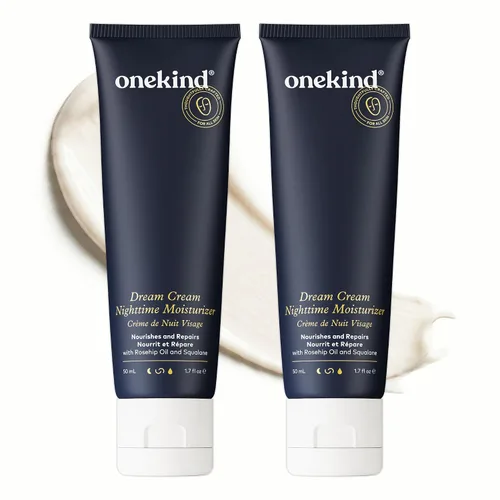 Vista 14 de Onekind Hidratante de noche para rostro, crema hidratante de ensueño para arrugas, crema de noche para mujeres antienvejecimiento con escualano