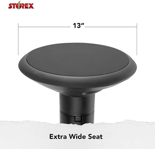 Vista 8 de Storex Taburete de inclinación activa: asiento ergonómico para espacio de oficina flexible y escritorios de pie, altura ajustable de 12 a 24 Negro