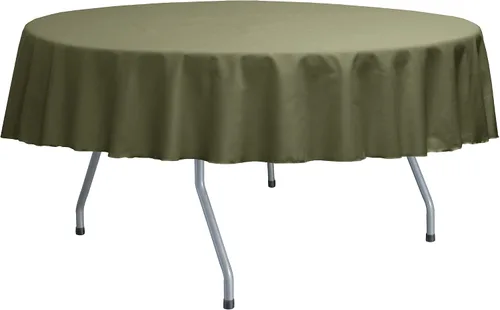 Vista 19 de Ultimate Textile Mantel redondo de sarga de polialgodón de 84 pulgadas, color beige