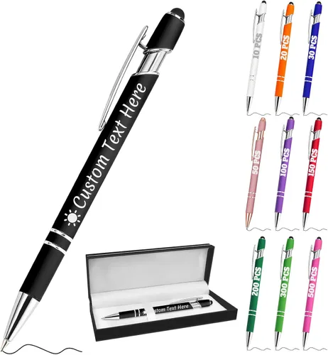 Vista 85 de Bolígrafos personalizados a granel 10 con nombre, grabados con punta de lápiz, bolígrafos de bola personalizados de escritura suave, regalos