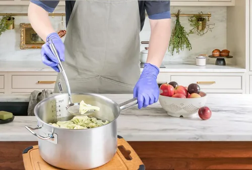 Vista 3 de Colador de malla Wok de acero inoxidable, cuchara espumadera de malla para cocinar, diámetro de 4.75 pulgadas