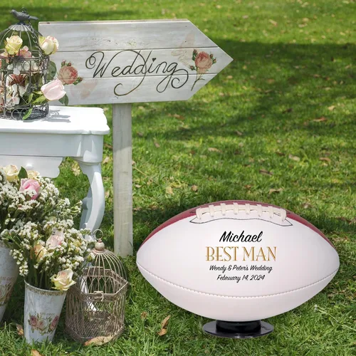 Vista 7 de Regalo personalizado de boda de fútbol, padrino de boda, padrino de boda, padrino, dama de honor, regalo de recuerdo de portador de anillos