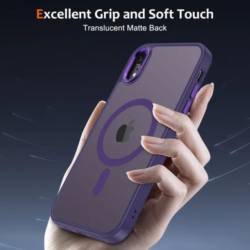 Vista 33 de Anuck - Funda magnética para iPhone 11 compatible con MagSafe, carcasa trasera mate translúcida dura, borde de TPU, delgada, resistente a impactos