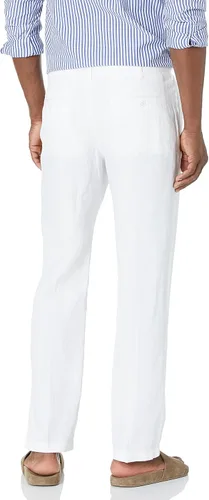 Vista 2 de Perry Ellis Men's Regular Fit 100% Linen Drawstring Pants (Waist Size 29-54 Big & Tall)