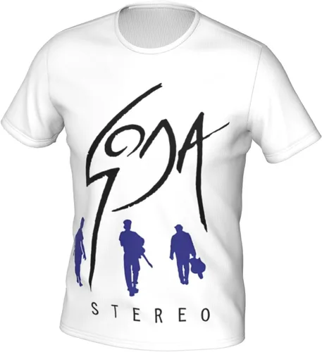 Vista 2 de Soda - Camiseta estéreo para hombre, moderna, moderna, de manga corta, cuello redondo, para verano