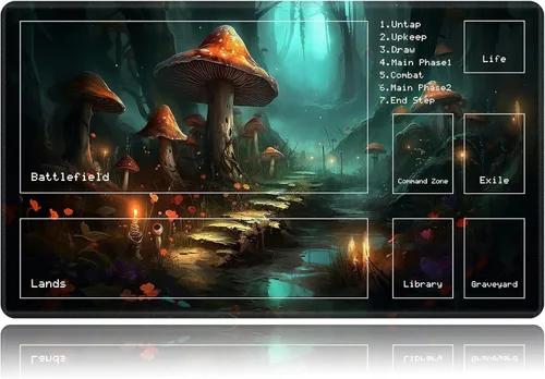 Vista 55 de Tapete de juego para MTG, tapete de juego de cartas, base de goma antideslizante y cosido, tapete de juego TCG de 24 x 14 pulgadas para MTG y otros