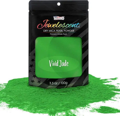 Vista 25 de U.S. Art Supply Polvo de pigmento perla de mica, Aqua 3.5 oz (100g)