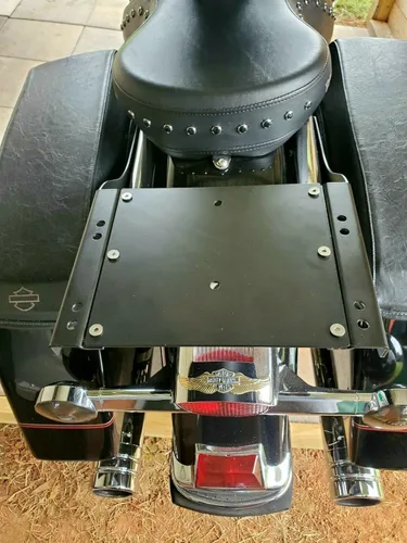 Vista 7 de ECOTRIC King - Soporte para maletero de equipaje compatible con Harley Touring FL 1997-2008 Mount King Latches Razor Chop Trunk Mount - Negro