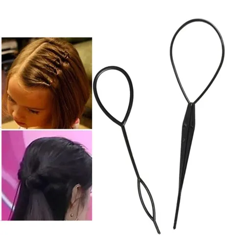 Vista 5 de Pinzas de metal para cabello grueso, herramienta de peinado para adultos y niños, herramienta de trenzado, pinza de pelo floral, horquilla