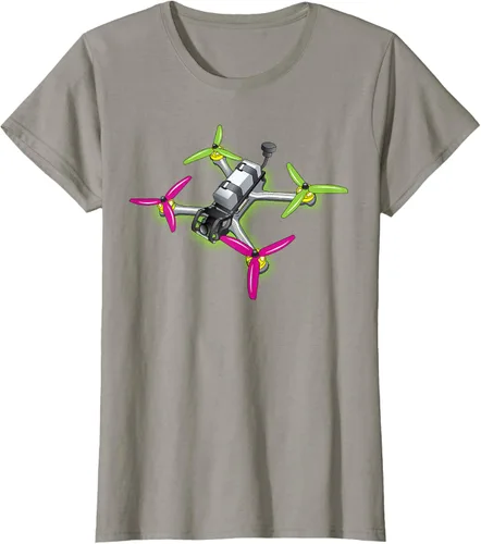 Vista 81 de Freestyle FPV Racing Drone Pilot Acro Quadcopter - Camiseta de sandía, Negro, S