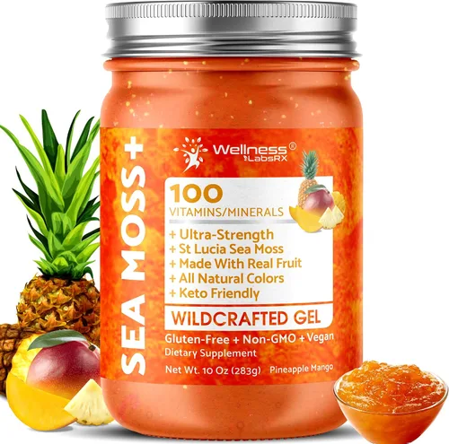 Vista 9 de Gel de musgo de mar irlandés crudo - Superalimento de musgo marino recolectado en la naturaleza - Sabor a manzana y canela, rico en vitaminas