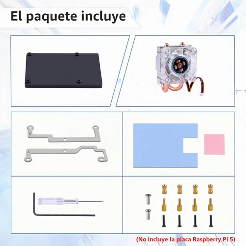 Vista 9 de GeeekPi Enfriador de CPU de bajo perfil para Raspberry Pi 5, ventilador de 4 pines con disipador de calor de aluminio para Raspberry Pi 5 8GB 4GB