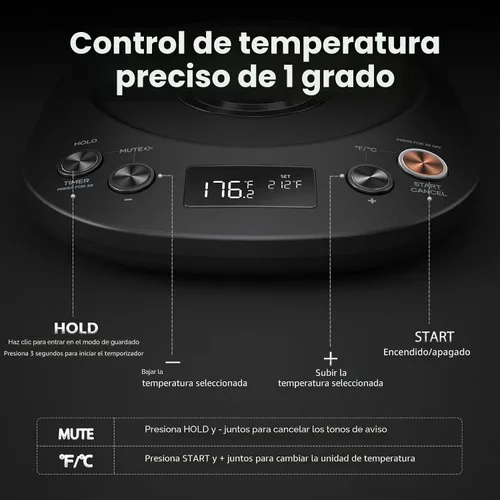 Vista 3 de Mecity Hervidor eléctrico de cuello de cisne para verter sobre hervidor de ± 1 ℉, control de temperatura, caldera de agua de calentamiento rápido