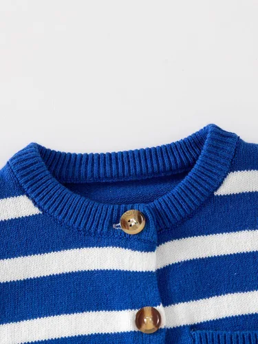 Vista 3 de Suéter de punto para niñas pequeñas, suéter de algodón con cuello redondo, suéter de manga larga, abrigo para otoño e invierno