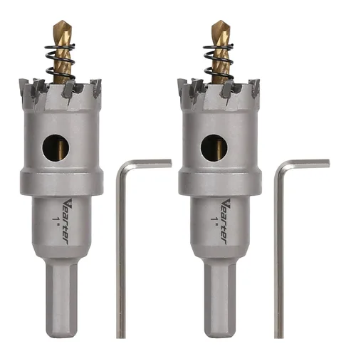 Vista 54 de Sierra perforadora de carburo de 1-1/2 pulgadas (1.496 in) para metal duro, cortador de agujeros con punta de carburo de tungsteno con broca piloto