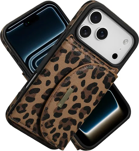 Vista 62 de Funda tipo cartera de Keallce para iPhone 14 Pro de 6.1 pulg., funda con tapa y ranuras para tarjetas, soporte con anillo, funda protectora de piel