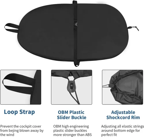 Vista 4 de Universal Kayak Cockpit Cover Waterproof Seal Cockpit Cover Maximum Protection for Your Ocean Cockpit