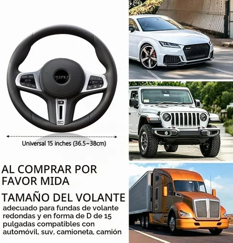Vista 3 de Funda de volante esponjosa, protector de volante de coche universal de 15 pulgadas con diamantes de imitación de cristal coloridos, protector