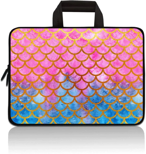 Vista 3 de Funda universal para tablet infantil de 7 a 9 pulgadas, a prueba de golpes, de neopreno, con asa con cremallera, portátil, compatible con Apple iPad