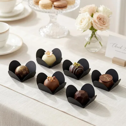Vista 3 de DOITOOL Papel de envoltura de trufas, 200 piezas de papel de chocolate, forros de trufas de caramelos, envoltorios para magdalenas para cumpleaños