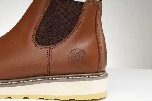 Vista 7 de HANDPOINT Botas de trabajo Chelsea Double Gore Pull-On Soft Toe para hombre - Marrón 84985