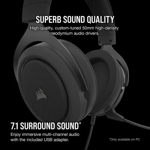 Vista 3 de Corsair Gaming HS60 71 Virtual Surround Sound PRO DAC - Audífonos para Xbox