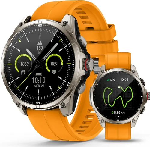 Vista 10 de SOUYIE Reloj inteligente GPS para hombres, pantalla AMOLED de 1.43 pulgadas Negro