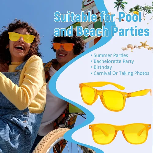 Vista 5 de Paquete de 1012 gafas de sol de color para adultos a granel al por mayor retro barato 90 gafas de sol transparentes de gelatina para recuerdos