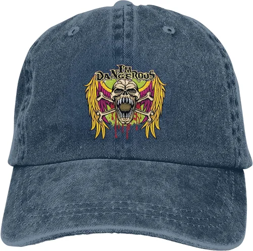 Vista 9 de Cowboy Hat Trendy Hats for Man and Women Djustable Four Season Outdoor Baseball Cap of Hell Skull with Angel Navy Blue