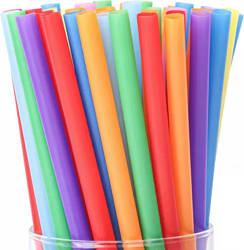Vista 9 de Tomnk 300 pajitas desechables, pajitas de plástico de 8.25 pulgadas, pajitas de plástico para vasos y café helado 0.24" Wide Food-Grade BPA-Free