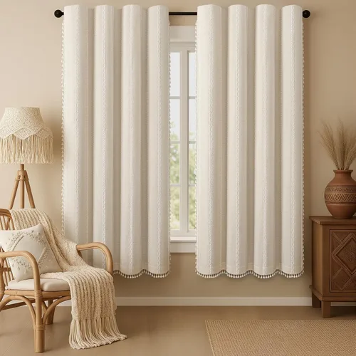 Vista 67 de Cortinas opacas estilo bohemio verde salvia de 96 pulgadas, 2