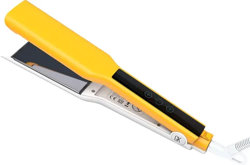 Vista 10 de GK HAIR D700 Titanium Styling Flat Iron Professional Fast Heat Straightener Amarillo (D700)