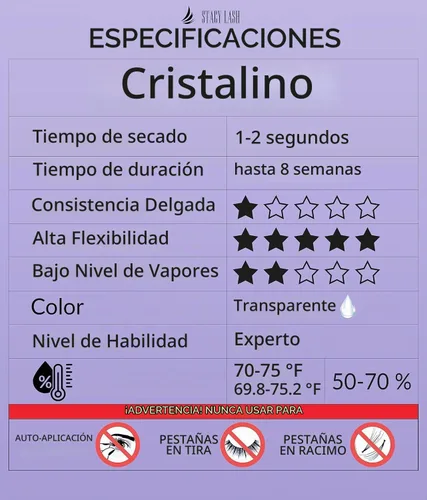 Vista 4 de STACY LASH Pegamento de extensión de pestañas transparente (0.17 fl.oz/0.2 fl oz)/1 segundo de tiempo de secado/retención - 8 semanas/adhesivo
