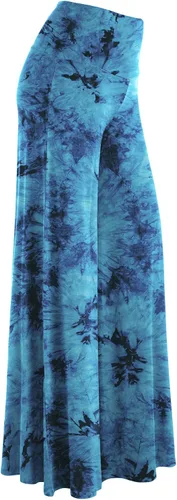 Vista 2 de Made By Johnny - Pantalones de palazzo de pierna ancha sólidos cómodos casuales para mujer