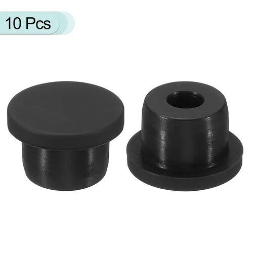 Vista 3 de MECCANIXITY Tapón de agujero de goma de silicona de 0.610 in de diámetro, tapón flexible suave para agujero de 0.591 in, negro, 10 piezas