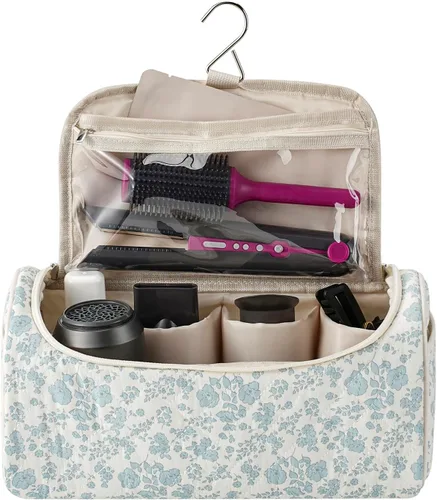 Vista 2 de RSRSLEII Bolsa de viaje acolchada para herramientas para el cabello, compatible con Dyson Airwrap y Shark Flexstyle, estuche de almacenamiento