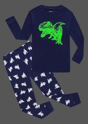 Vista 3 de Family Feeling Pijama de 2 piezas para niños y niños pequeños, ropa de dormir 100% algodón