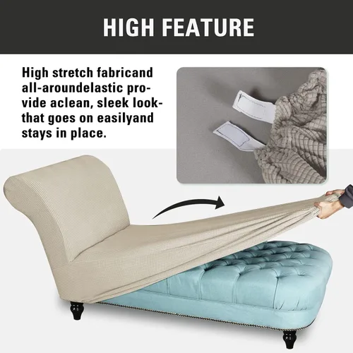 Vista 4 de IMYOGI Fundas elásticas para sofá de alta elasticidad, funda para diván Longue sin brazos para sala de estar, antideslizante, lavable, protector