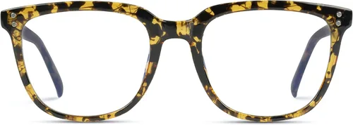 Vista 2 de WearMe Pro - Gafas cuadradas rectangulares clásicas con parte superior plana para mujer y hombre, unisex, azul claro (marrón-tortuga)