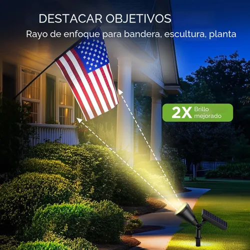 Vista 3 de InnoGear 1 foco solar al aire libre para poste de bandera jardín patio Blanco cálido