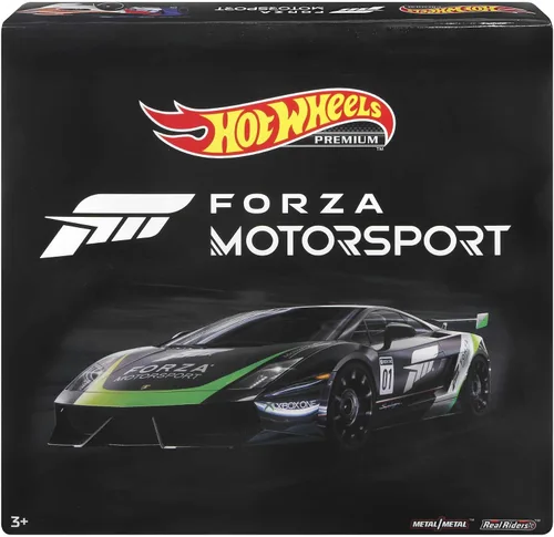 Vista 6 de Hot Wheels Forza - Paquete de 5 autos de carreras de juguete de The Video Game, vehículos fundidos a escala 1:64: Ford, Lamborghini, Porsche, Nissan