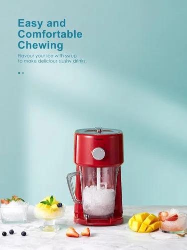 Vista 2 de Reemix Máquina de hielo afeitado, máquina de afeitar eléctrica de hielo y máquina de cono de nieve con almacenamiento de gran capacidad, trituradora